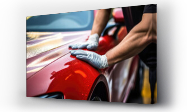 Wizualizacja Obrazu : #692235055 Automobile man hand cleaning service detailing auto care garage car vehicle polish transportation maintenance