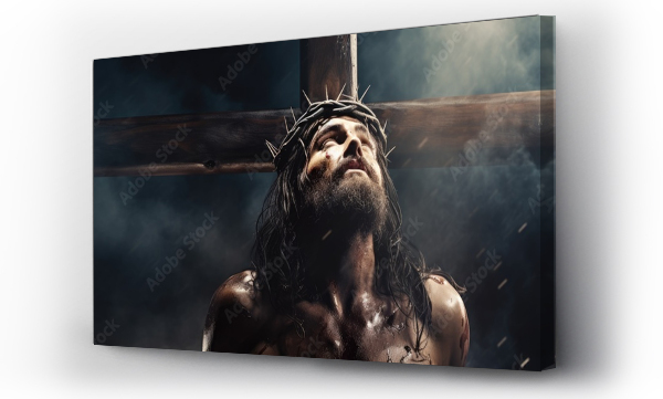 Wizualizacja Obrazu : #692875632 Jesus Christ crucified, representing Christian suffering.