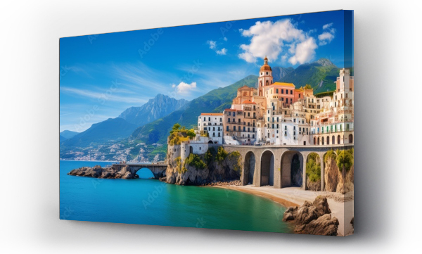Wizualizacja Obrazu : #693168740 fascinating atrani: scenic landscape of amalfi coasts charming town