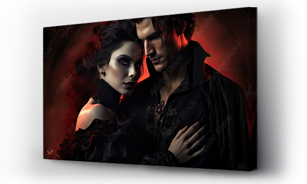 Wizualizacja Obrazu : #693356622 Medieval-dressed vampire duo for Halloween.