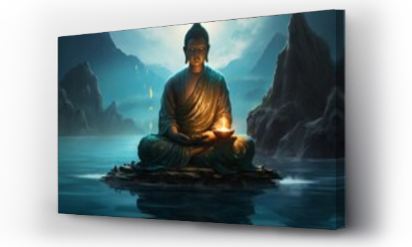 Wizualizacja Obrazu : #693735584 buddha statue in the lotus position