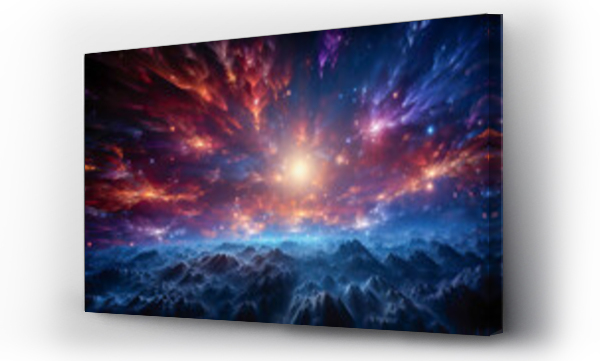 Wizualizacja Obrazu : #693737071 background of the universe with a red and blue nebula
