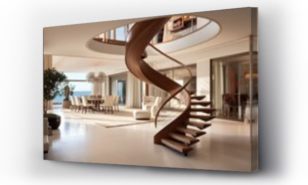 Wizualizacja Obrazu : #693786294 Integrate a statement staircase design such as a floating or spiral staircase