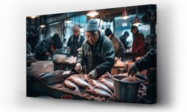 Wizualizacja Obrazu : #694082516 japanese fish sellers in a market