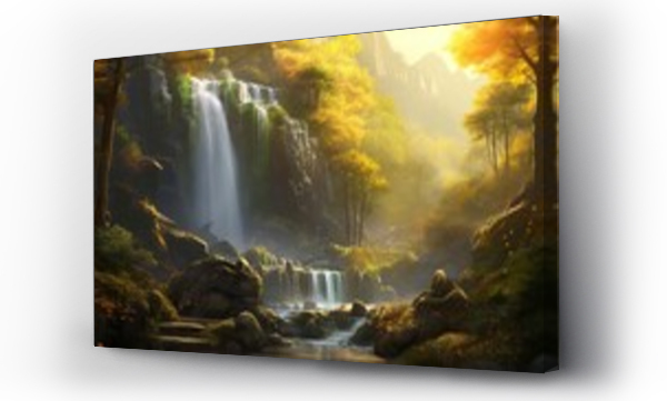 Wizualizacja Obrazu : #694372082 waterfall in autumn forest