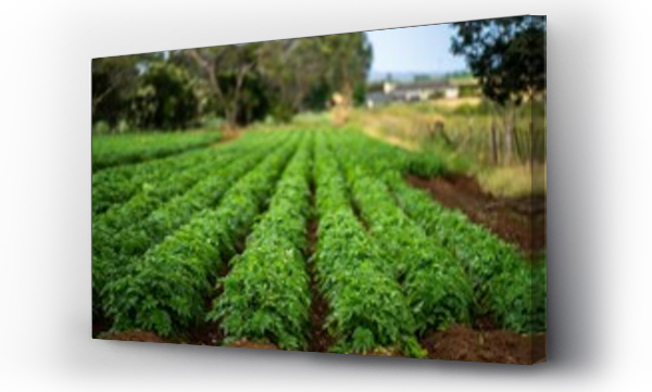 Wizualizacja Obrazu : #694522556 field of a potato crop growing green healthy plants on an agricultural farm in australia