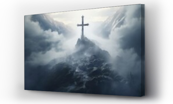 Wizualizacja Obrazu : #694559378 the cross surrounded by clouds and fog