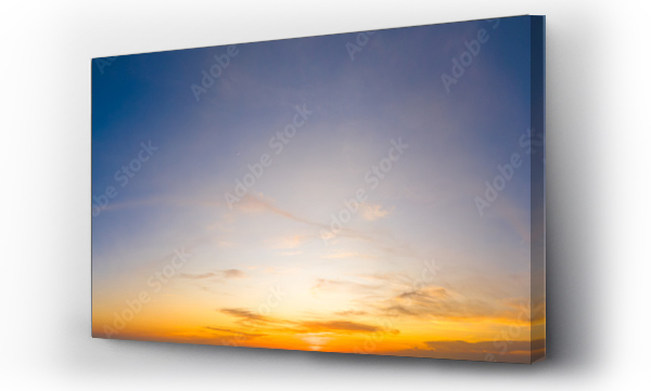 Wizualizacja Obrazu : #695001149 Horizon panorama and dramatic twilight sky and cloud sunset background. Natural sky background texture, beautiful color.