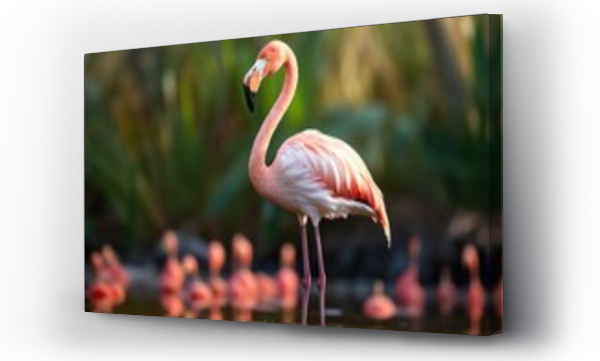 Wizualizacja Obrazu : #696265374 Greater flamingo Phoenicopterus ruber, A Greater Flamingo Phoenicopterus roseus, AI Generated