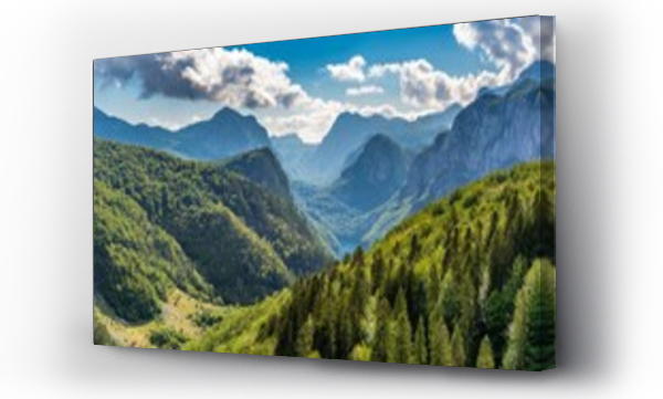 Wizualizacja Obrazu : #696810985 forest and mountains in national park piva in montenegro highs