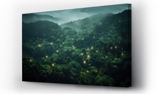 Wizualizacja Obrazu : #696927011 Mesh network connectivity over forest