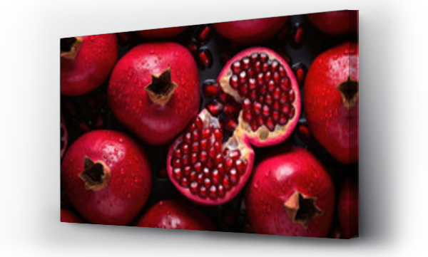 Wizualizacja Obrazu : #698135667 Pomegranate garnet fruit background pattern