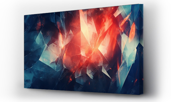Wizualizacja Obrazu : #699028240 Abstract crystal blue and red background - Geometric blue background. Abstract pattern backdrop. Technology. Futuristic.