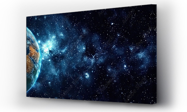 Wizualizacja Obrazu : #699650920 Celestial mesmerizing journey through nebulae and galaxies of infinite cosmos. Exploring wonders of universe from nebulae to distant star fields