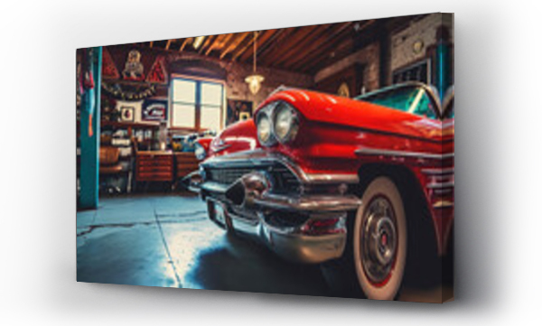 Wizualizacja Obrazu : #700036748 Classic car in a vintage garage