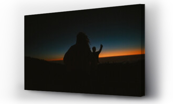 Wizualizacja Obrazu : #701723468 silhouette of young teens running to the sundown