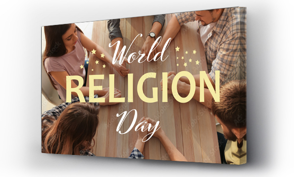 Wizualizacja Obrazu : #701790735 Group of people praying at table. World Religion Day