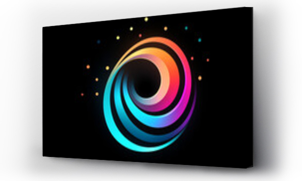 Wizualizacja Obrazu : #701889682 Abstrakte bunte Spirale auf schwarzem Hintergrund. Logo