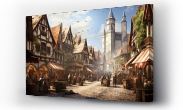 Wizualizacja Obrazu : #702053902 Old town of Rothenburg ob der Tauber, Bavaria, Germany, AI Generated