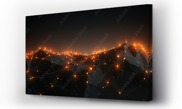 Wizualizacja Obrazu : #702353929 Dark atmosphere envelopes 3D world map with network
