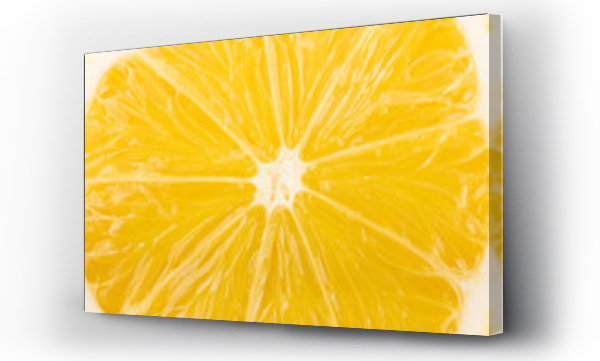 Wizualizacja Obrazu : #702808922 Lemon slice close-up, yellow fruit abstract background.