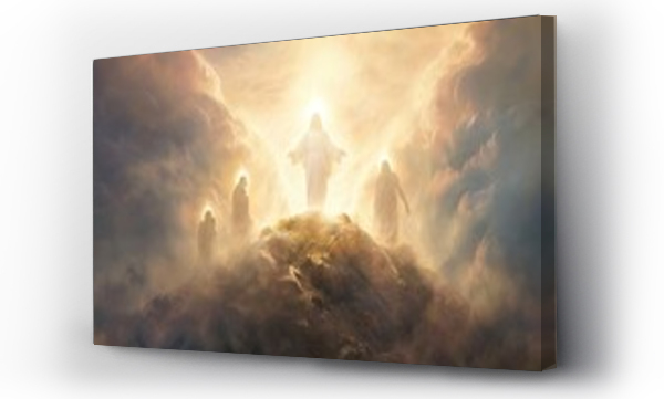 Wizualizacja Obrazu : #704126160 The transfiguration of jesus With a glowing aura On a mountain top