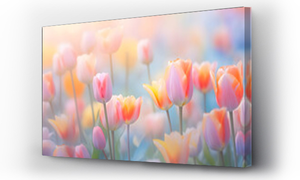 Wizualizacja Obrazu : #704561877 delicate pastel multicolor background with tulips.spring. womens day. March