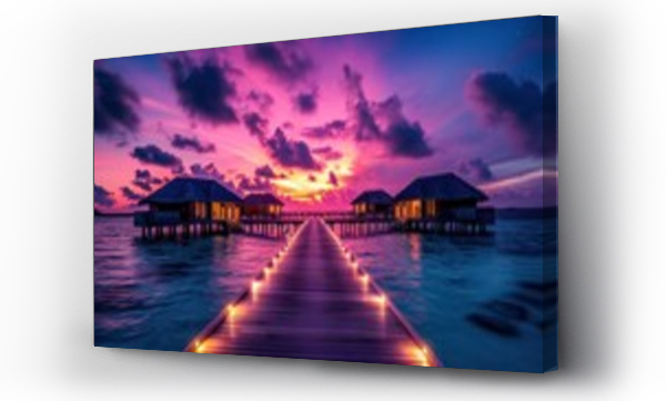 Wizualizacja Obrazu : #705263731 Amazing sunset panorama at Maldives
