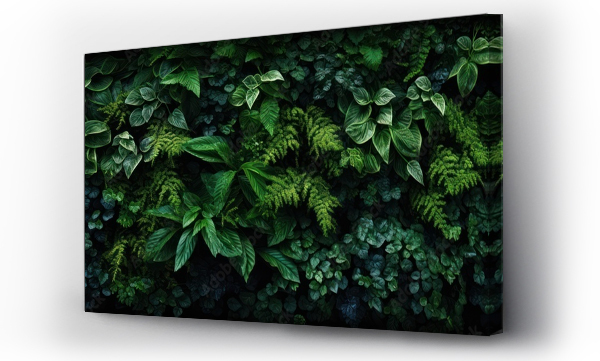 Wizualizacja Obrazu : #705601694 Herb wall, plant wall, natural green wallpaper and background. nature wall. Nature background of green forest
