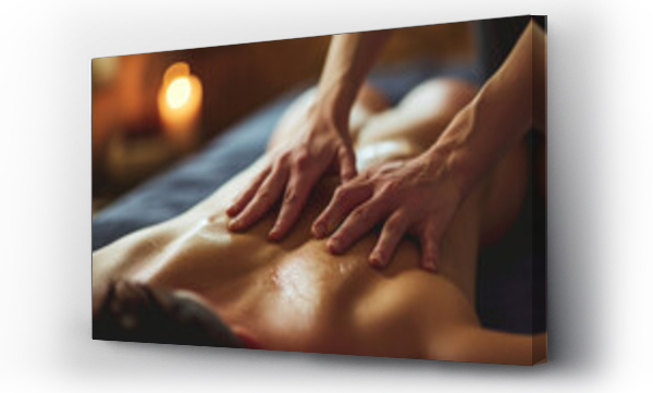 Wizualizacja Obrazu : #705614059 Close-up of a man receiving therapeutic, relaxing back massage in a serene spa setting.