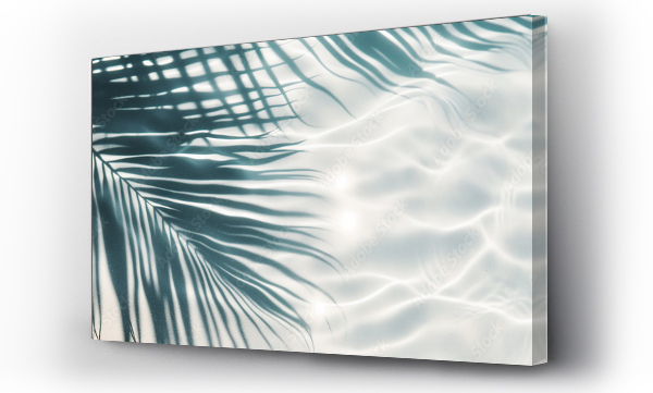Wizualizacja Obrazu : #705766323 palm leaf shadow on abstract white sand beach