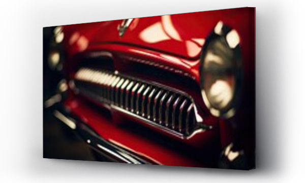 Wizualizacja Obrazu : #705884777 Headlight of a retro car close-up. Fragment of a vintage car. Front detail of a classic automobile. Illustration for banner, poster, cover, brochure or presentation.