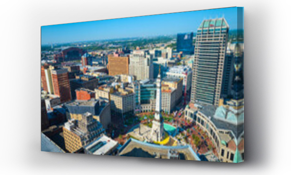 Wizualizacja Obrazu : #705998446 Aerial View of Indianapolis Cityscape, Monument Circle, and Skyscrapers