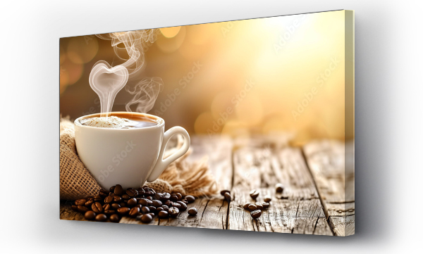 Wizualizacja Obrazu : #706425649 Coffee cup with a smoke shaped as an hearth