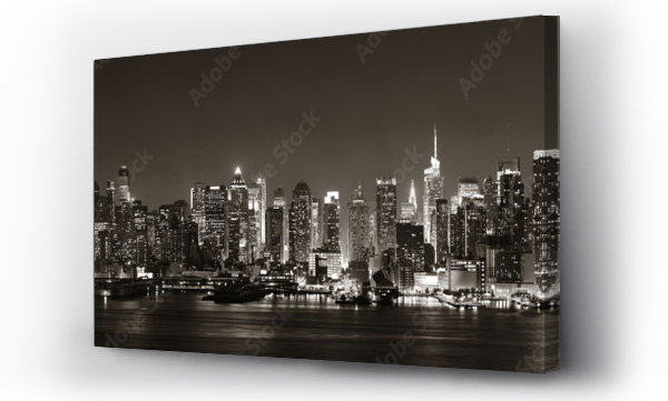 Architektura, horyzont, manhatan, manhattan, new york, New York City, noc, Panorama, skyline