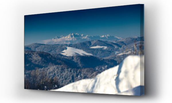 Wizualizacja Obrazu : #707029974 Widok z Malnika nad Muszyn? zim?. Zimowe krajobrazy.