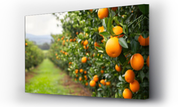 Wizualizacja Obrazu : #709409070 an orange grove with lots of oranges growing on the trees, Generative AI