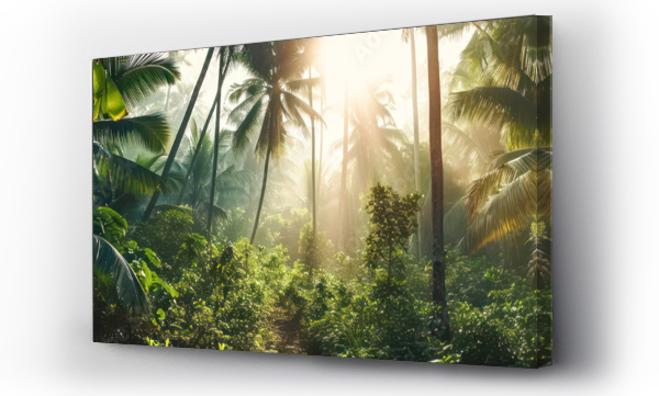 Wizualizacja Obrazu : #709903951 Sun rays shining through the jungle