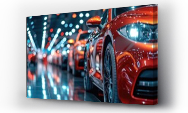 Wizualizacja Obrazu : #710072651 Luxury sport cars on display in showroom