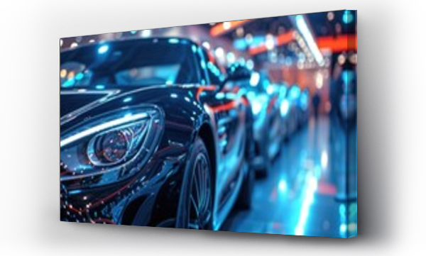 Wizualizacja Obrazu : #710072654 Luxury sport cars on display in showroom
