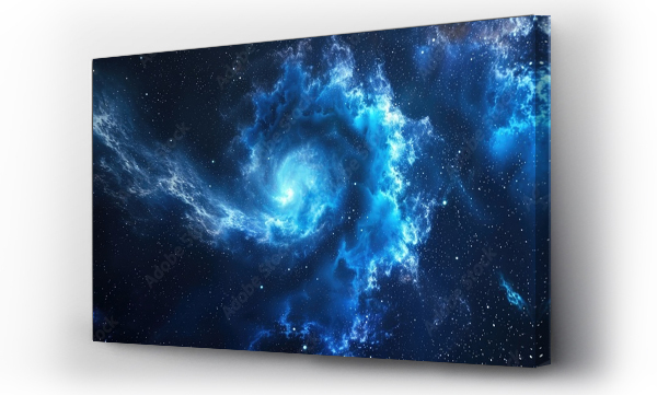 Wizualizacja Obrazu : #710269179 Generated abstract rendering of blue spiral nebula in space.