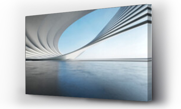 Wizualizacja Obrazu : #710287991 3d render of abstract wavy futuristic architecture with concrete floor.