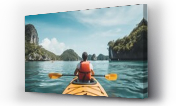 Wizualizacja Obrazu : #710374745 Sea kayaking or canoeing concept with young kayaking