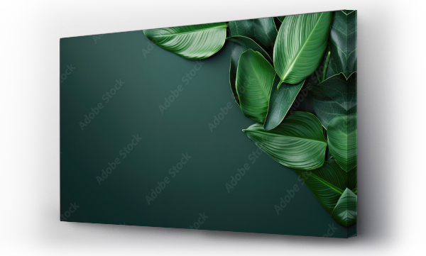 Wizualizacja Obrazu : #710708281 Tropical background: Palm leaves forming a flat and minimal frame.