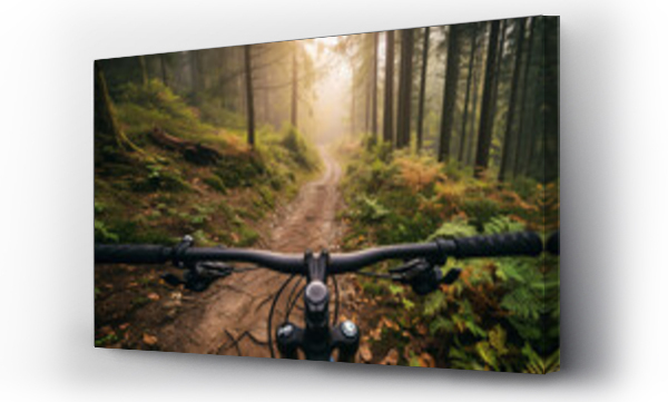 Wizualizacja Obrazu : #711644136 Mountain bike on a challenging forest trail --ar 16:9 --v 6.0