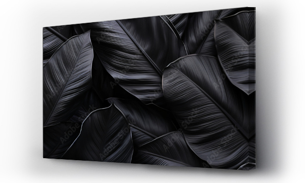 Wizualizacja Obrazu : #713420633 background black leaves, exotic, jungle