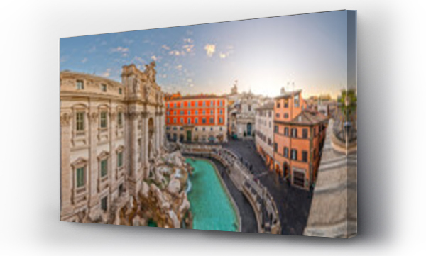 Wizualizacja Obrazu : #713455077 Rome, Italy Cityscape Overlooking Trevi Fountain