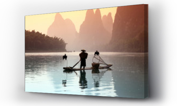 Wizualizacja Obrazu : #71449209 Chińczyk łowiący ryby z ptakami kormoranami