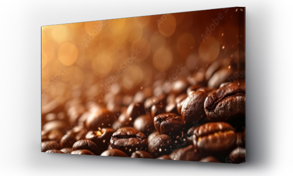 Wizualizacja Obrazu : #714733866 Abstract background of close-up view of coffee beans.