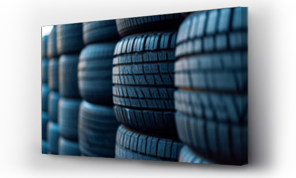 Wizualizacja Obrazu : #714845535 Stack of car tires set with a great profile. Generative AI